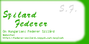 szilard federer business card