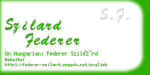 szilard federer business card